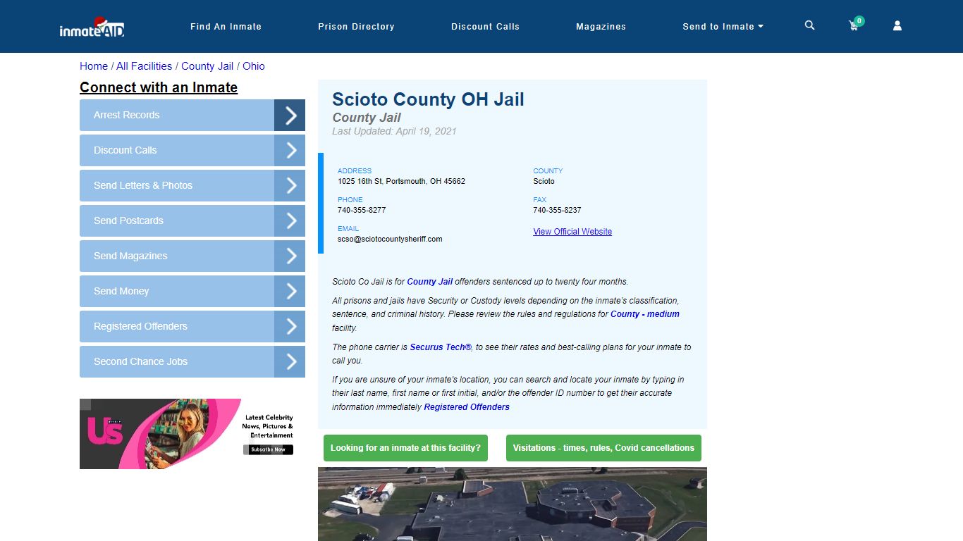 Scioto County OH Jail - Inmate Locator - Portsmouth, OH